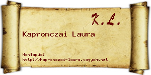 Kapronczai Laura névjegykártya