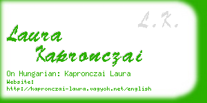 laura kapronczai business card